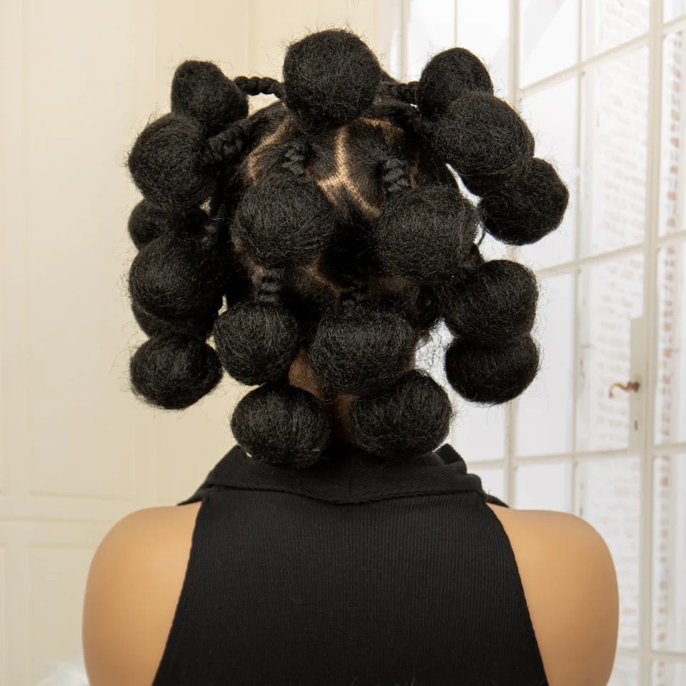 Bantu Full Lace Braided Wigs Synthetic Lace Front Handmade Kontless Box Braiding Hair Wig