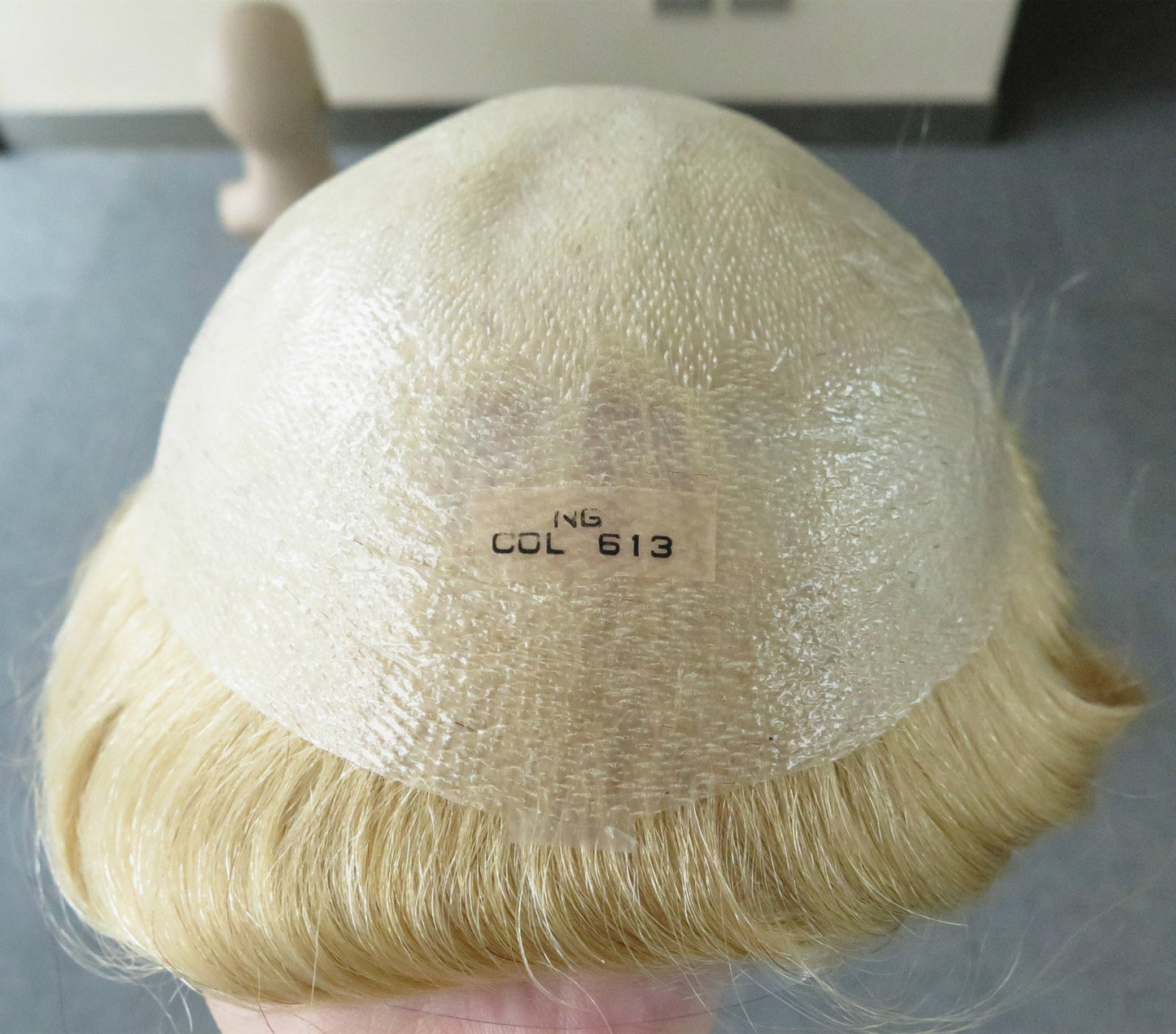 Indian Human Hair Men's Toupee Thin PU Skin Blonde NG #60 #613 Mens Hair Replacement Systems Monofilament Wigs