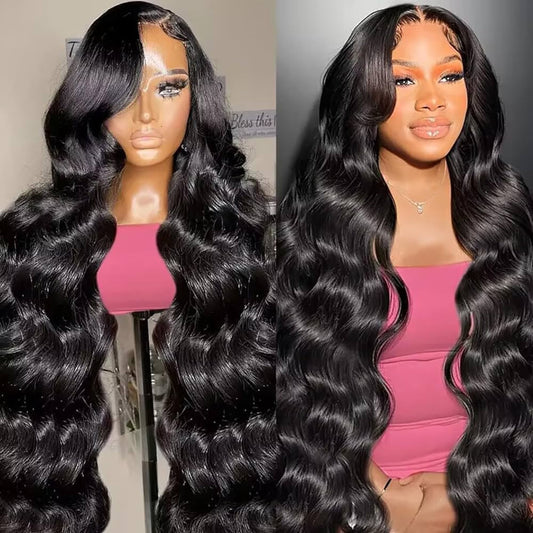 180% 210% Body Wave 13x4 & 13x6 Full Frontal Lace Wig Natural Color Human Hair Wigs