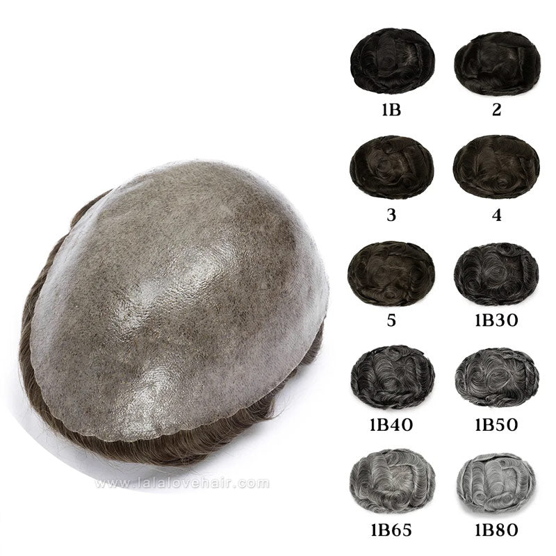Toupee for Men Indian Human Hair Men Wig Men's Capillary Prothesis Hair Wig Male 130% Density 0.1-0.12mm Thickness Skin Hair Wig