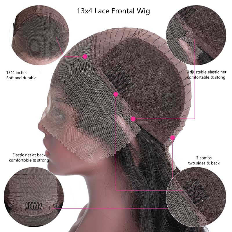 13x4 Frontal / 4x4 Lace Closure Wig Honey Blonde #27 Water Wave Lace Wig