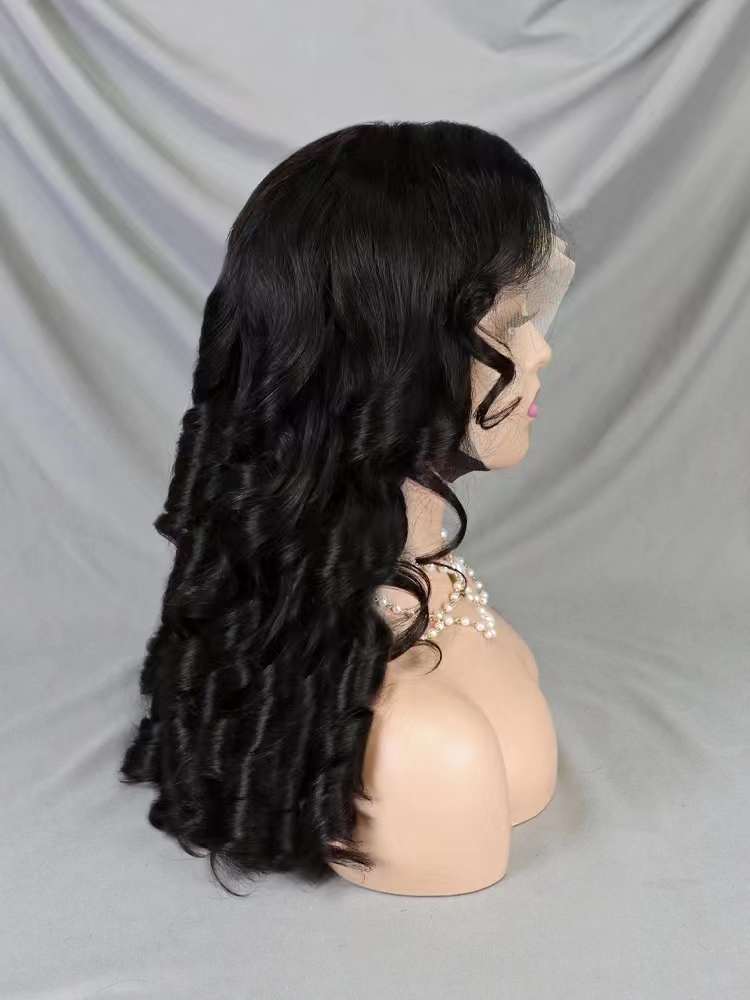 300% Density 13*4 Full Frontal Wig Egg Wave 18inch Human Hair Double Drawn Wig 9 Color Available