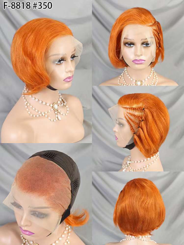 13*4 Full Frontal Wig Pixie Cut Human Hair Wig 9 color available