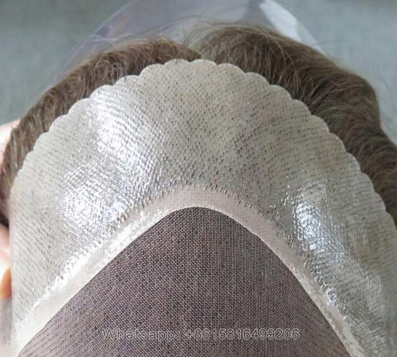 Bond-Toupee Mono On Top With PU Front & NPU Back Base Toupee For Men Male Hair Prosthesis Natural Human Hair Men's Wigs Systems