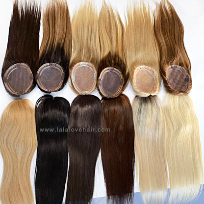 16Inches Human Hair Breathable Mono With Clip Toupee Women Wig Hair Piece all hand woven
