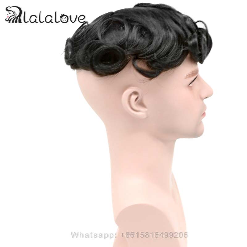 Bond-Toupee Mono On Top With PU Front & NPU Back Base Toupee For Men Male Hair Prosthesis Natural Human Hair Men's Wigs Systems
