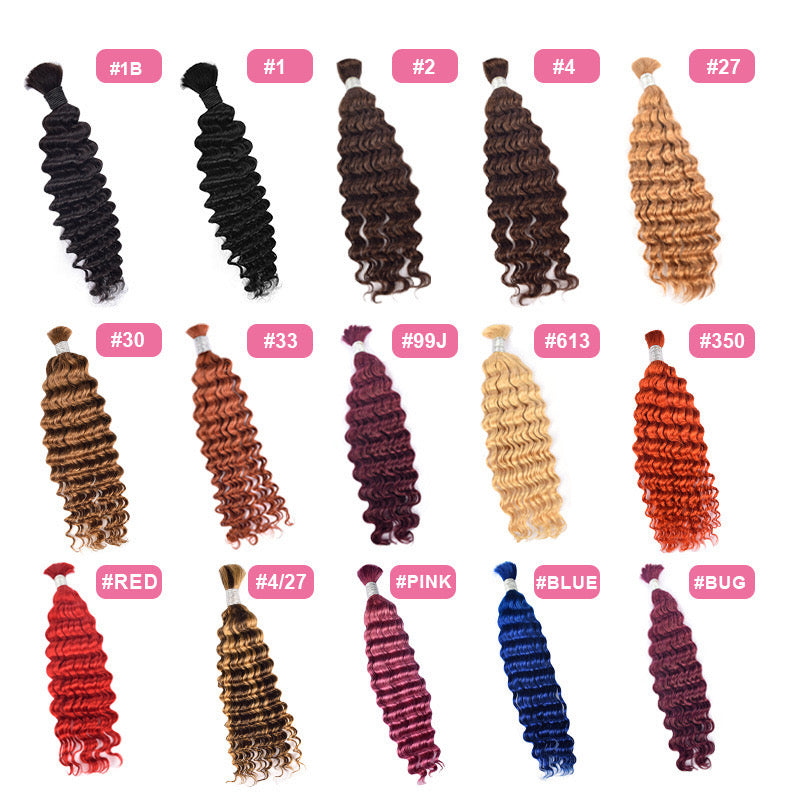 Braiding Hair Human Bulk Hair Deep Wave Bulk Human Hair for Braids Hair No Weft Deep Wave Human Hair Extension