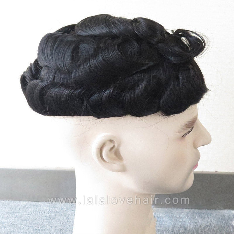 6 Inches Versalite Men Toupee Hair Prosthesis Lace With Pu Breathable 100% Natural Indian Human Hair Men Wig Systems Wig