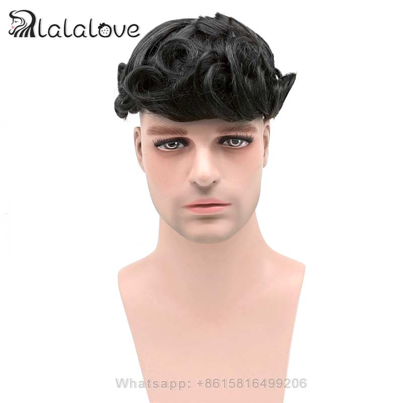 Bond-Toupee Mono On Top With PU Front & NPU Back Base Toupee For Men Male Hair Prosthesis Natural Human Hair Men's Wigs Systems
