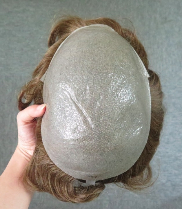 Mono Silk Base PU Around Natural Remy Human Hair system Men's Toupee hair replacement wigs european hair toupet hairpiece toupee
