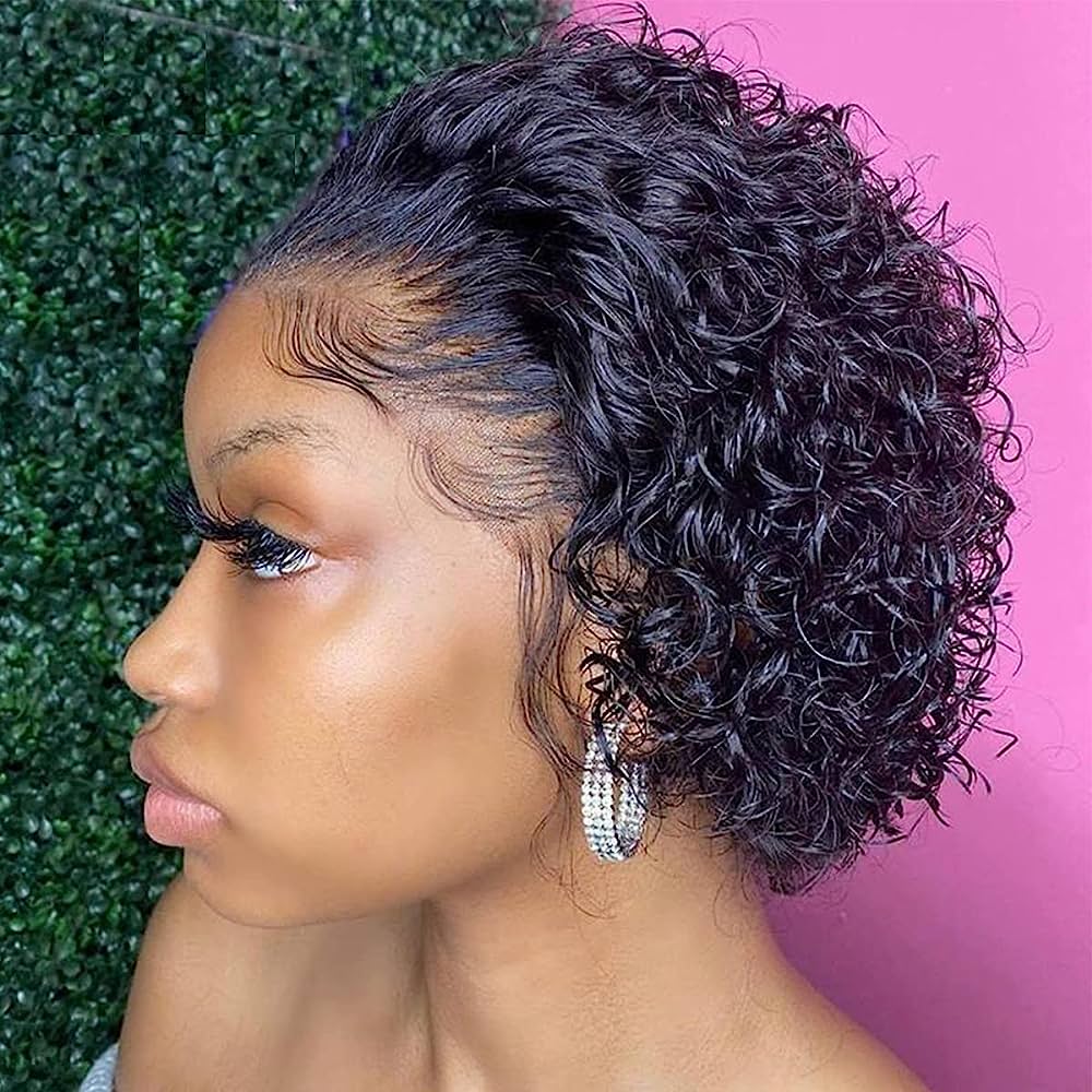 Pixie Cut Wigs Human Hair Short Curly 13x4 & 13*1 Lace Front Human Hair Wigs