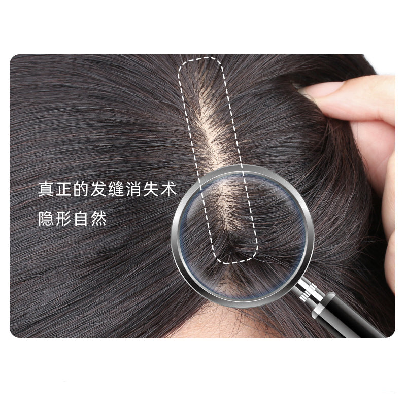 8x12cm Human hair replacement Toupee invisible to cover white hair natural top wig patches for women