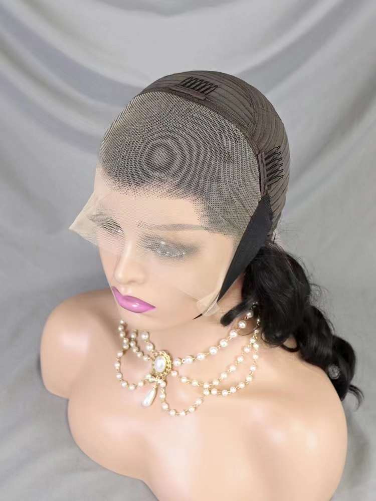 300% Density 13*4 Full Frontal Wig Egg Wave 18inch Human Hair Double Drawn Wig 9 Color Available