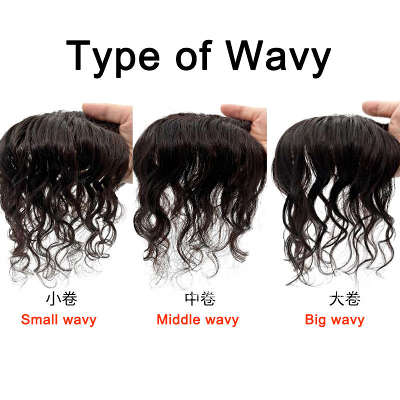 Wavy Hair Women Toupee Clips In HairPiece Silk Base Chinese Virgin Human Hair Topper Curly Silk Top Skin Scalp Breathable