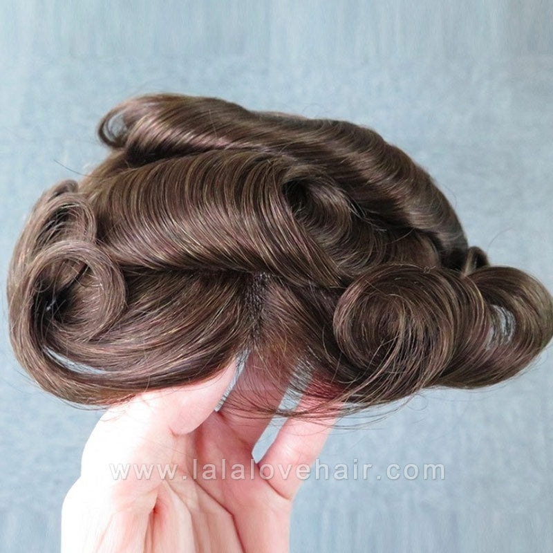 Toupee for Men Indian Human Hair Men Wig Men's Capillary Prothesis Hair Wig Male 130% Density 0.1-0.12mm Thickness Skin Hair Wig