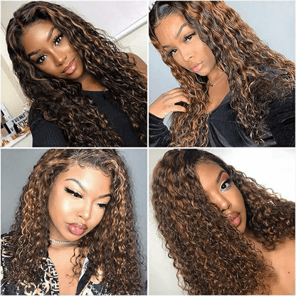 13x4 Frontal / 4x4 Lace Closure Wig #4/27 Highlight Piano Color Deep Wave Lace Wig