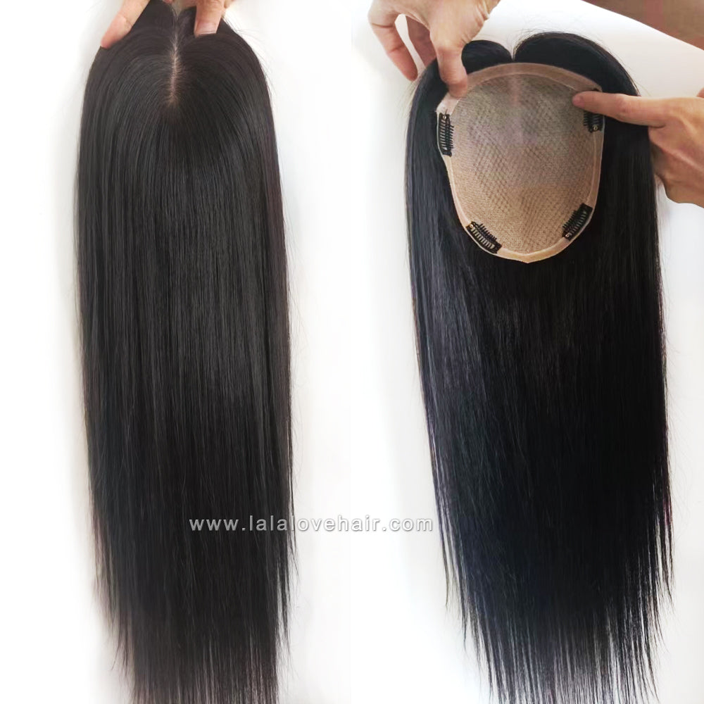 12x14cm & 13x15cm & 14x16cm Women Toupee Skin Silk Base Virgin European Human Hair Topper for Bald Thin Hair Fine Hairpiece