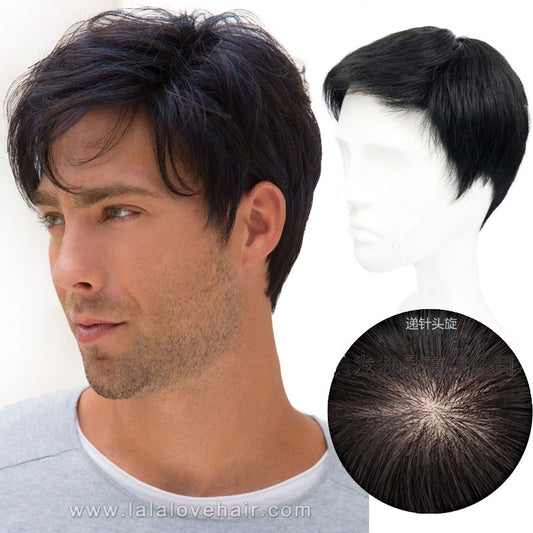Short Natural Wear and Go Glueless Human Hair Wig for Men Human Hair Ready To Wear Wig
