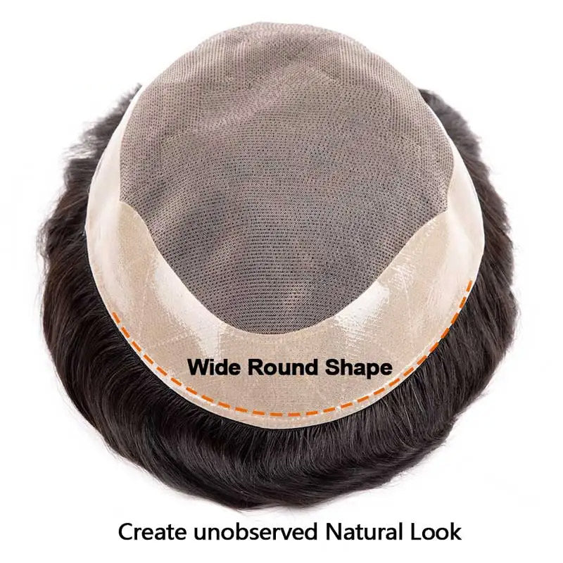 DURA Mono Toupee Hair Durable Man Wig Natural Indian Human Hair Wig for Men Breathable Mens Hair System