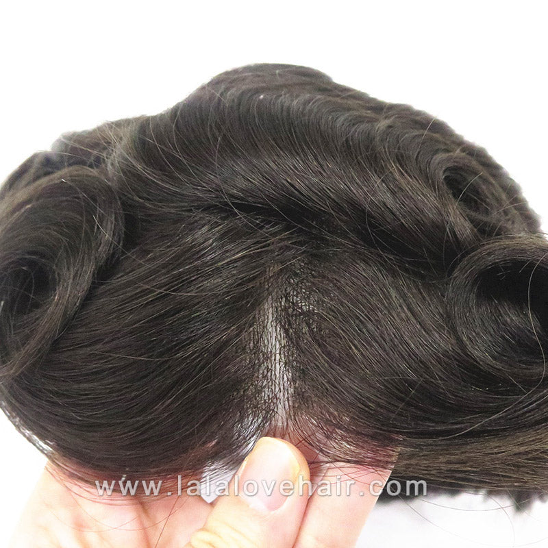 Toupee for Men Indian Human Hair Men Wig Men's Capillary Prothesis Hair Wig Male 130% Density 0.1-0.12mm Thickness Skin Hair Wig
