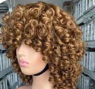 Egg Curly Double Drawn Human Hair Wigs Burgundy 99J Brown Short Loose Wave Wig
