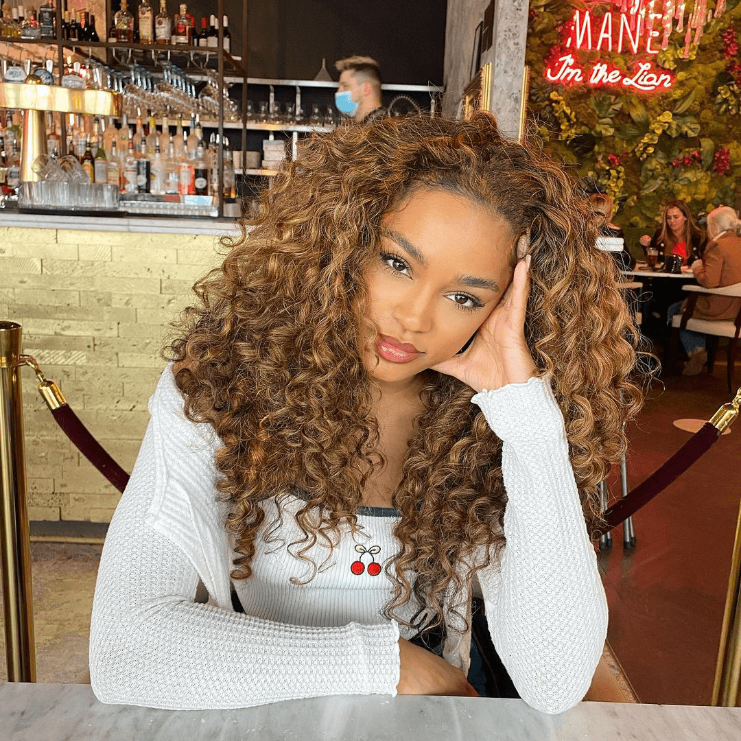 13x4 Frontal / 4x4 Lace Closure Wig Honey Blonde #27 Water Wave Lace Wig