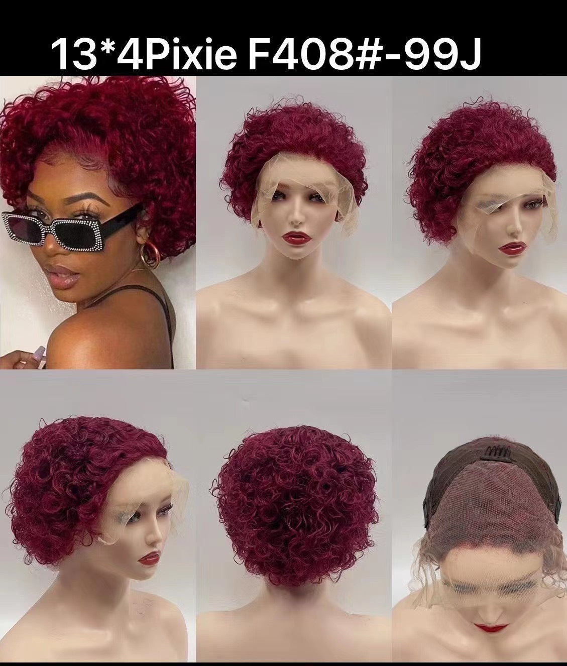 Pixie Cut Wigs Human Hair Short Curly 13x4 & 13*1 Lace Front Human Hair Wigs