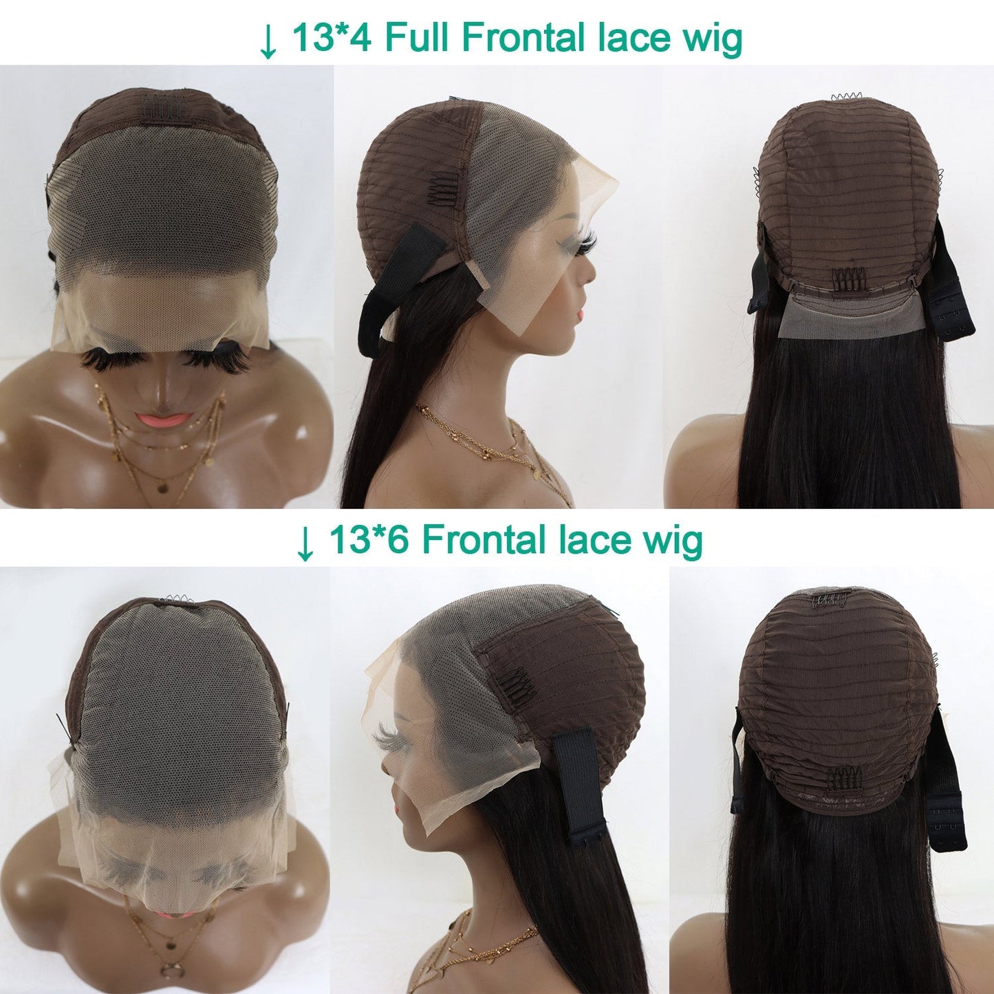 180% 210% Kinky Straight 13x4 & 13x6 Full Frontal Lace Wig Natural Color Human Hair Wigs