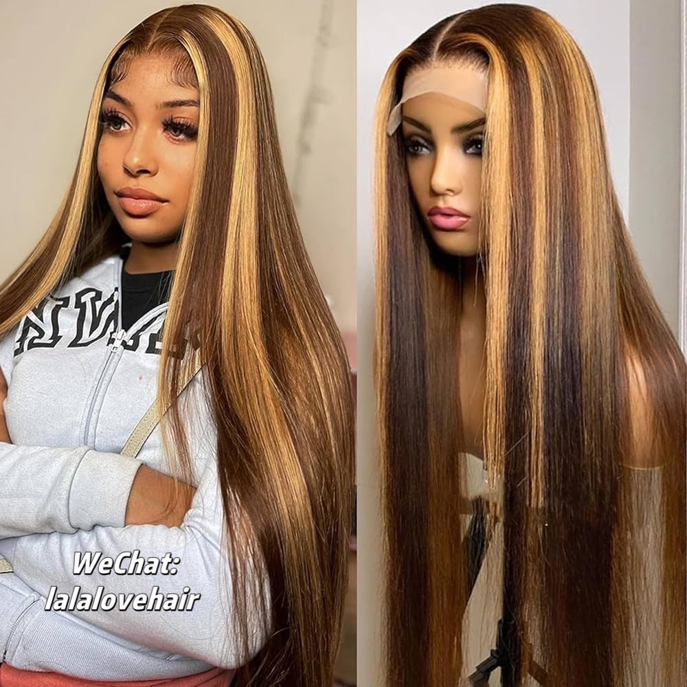 Wholesale 18-30inch piano color Human Hair 13x4 lace front wig