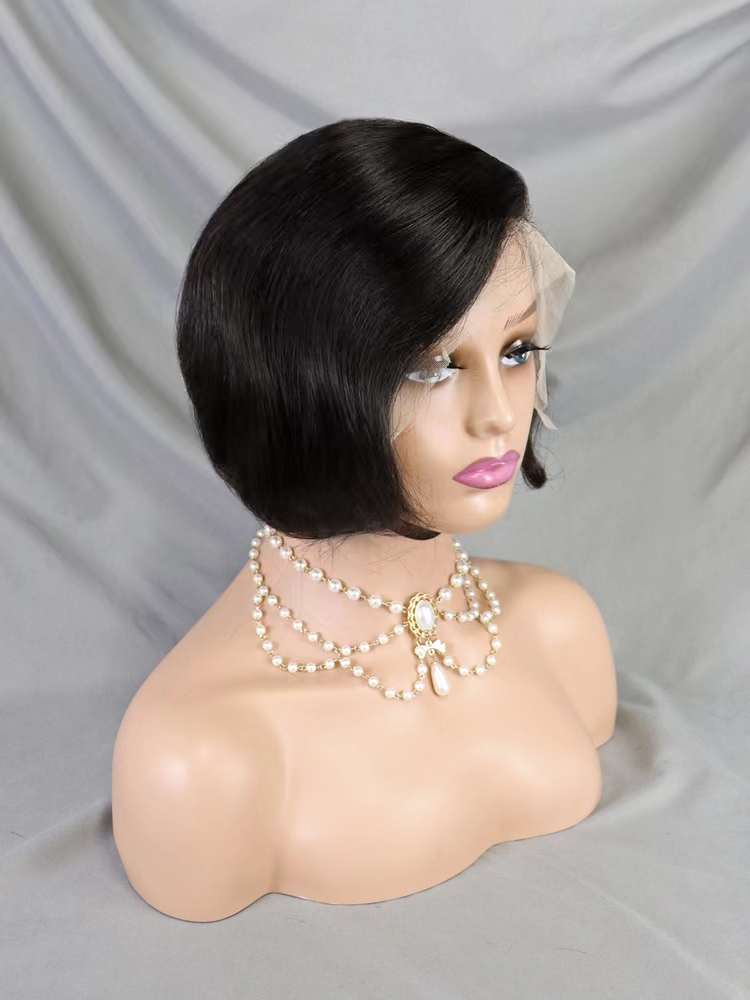 13*4 Full Frontal Wig Pixie Cut Human Hair Wig 9 color available