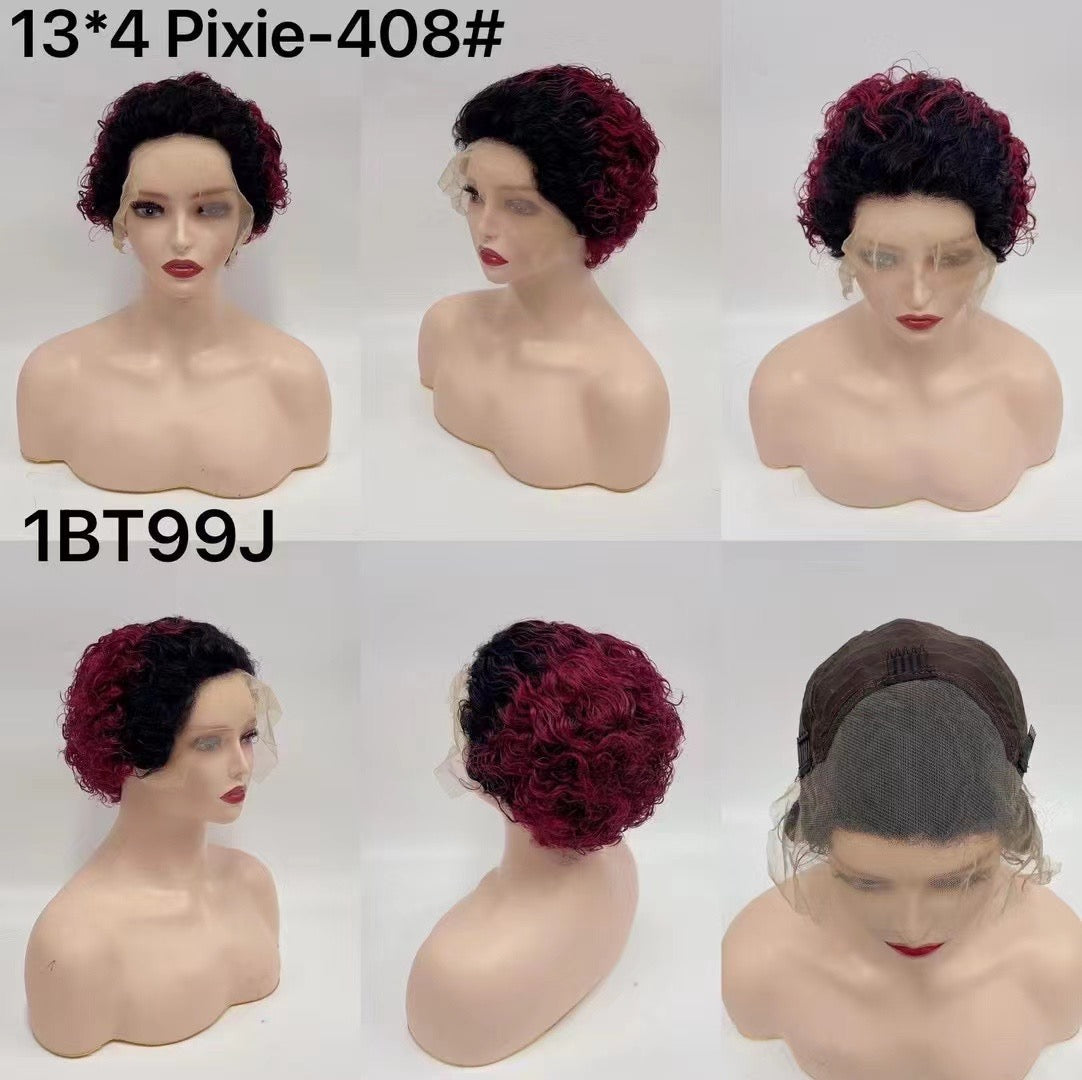 Pixie Cut Wigs Human Hair Short Curly 13x4 & 13*1 Lace Front Human Hair Wigs