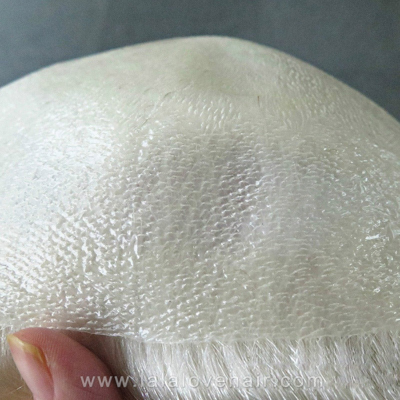 Indian Human Hair Men's Toupee Thin PU Skin Blonde NG #60 #613 Mens Hair Replacement Systems Monofilament Wigs