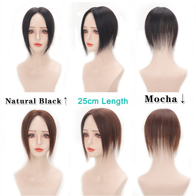 Multi Size Human Hair Silky Straight Women Topper Hair Pieces Clips in Women Toupee
