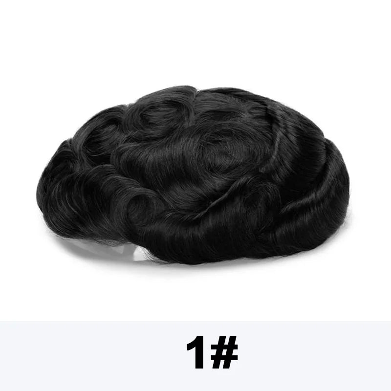 DURA Mono Toupee Hair Durable Man Wig Natural Indian Human Hair Wig for Men Breathable Mens Hair System