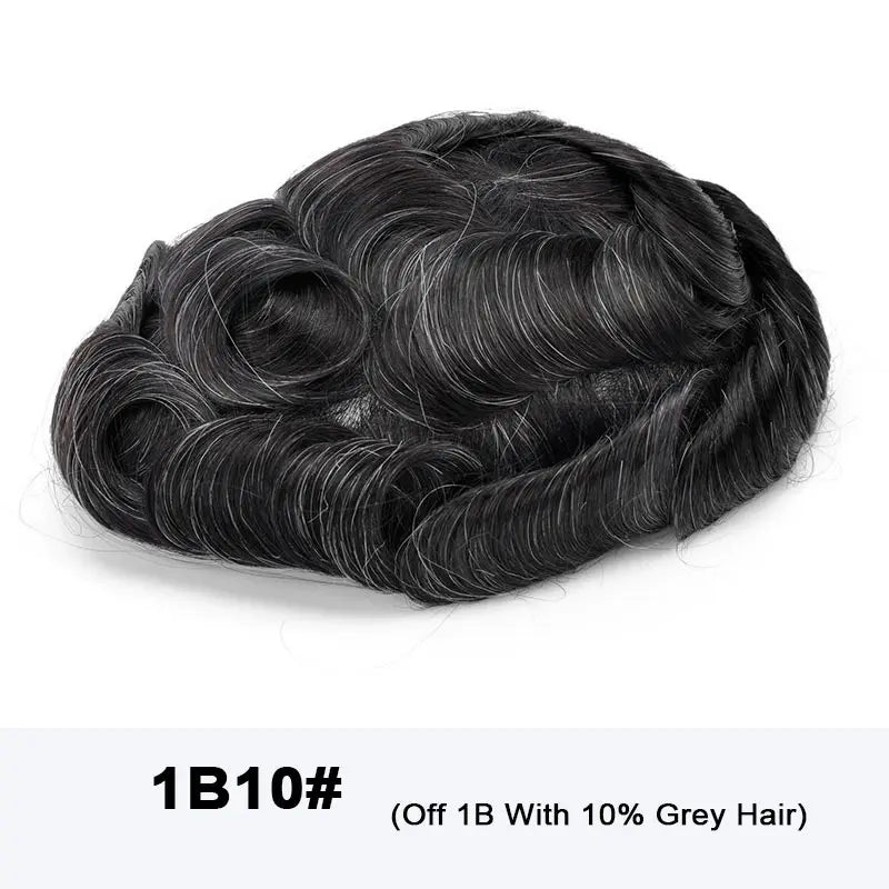 DURA Mono Toupee Hair Durable Man Wig Natural Indian Human Hair Wig for Men Breathable Mens Hair System