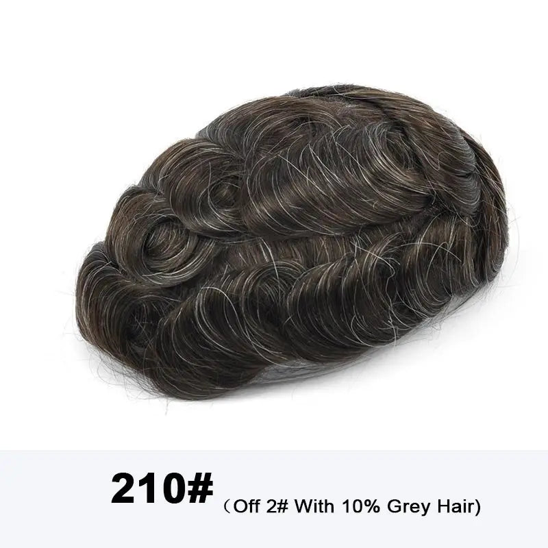 DURA Mono Toupee Hair Durable Man Wig Natural Indian Human Hair Wig for Men Breathable Mens Hair System