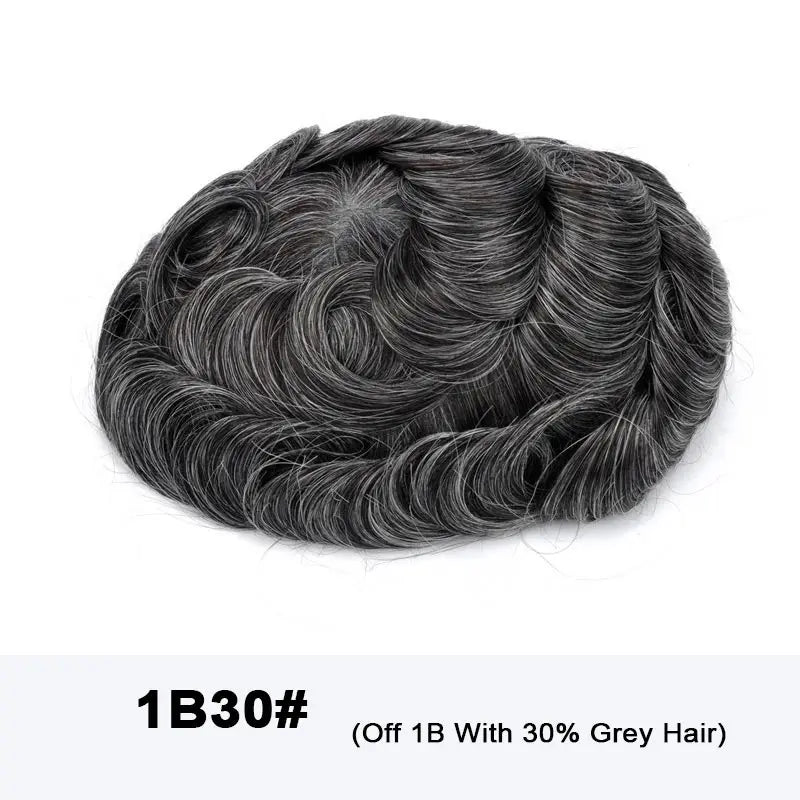 DURA Mono Toupee Hair Durable Man Wig Natural Indian Human Hair Wig for Men Breathable Mens Hair System