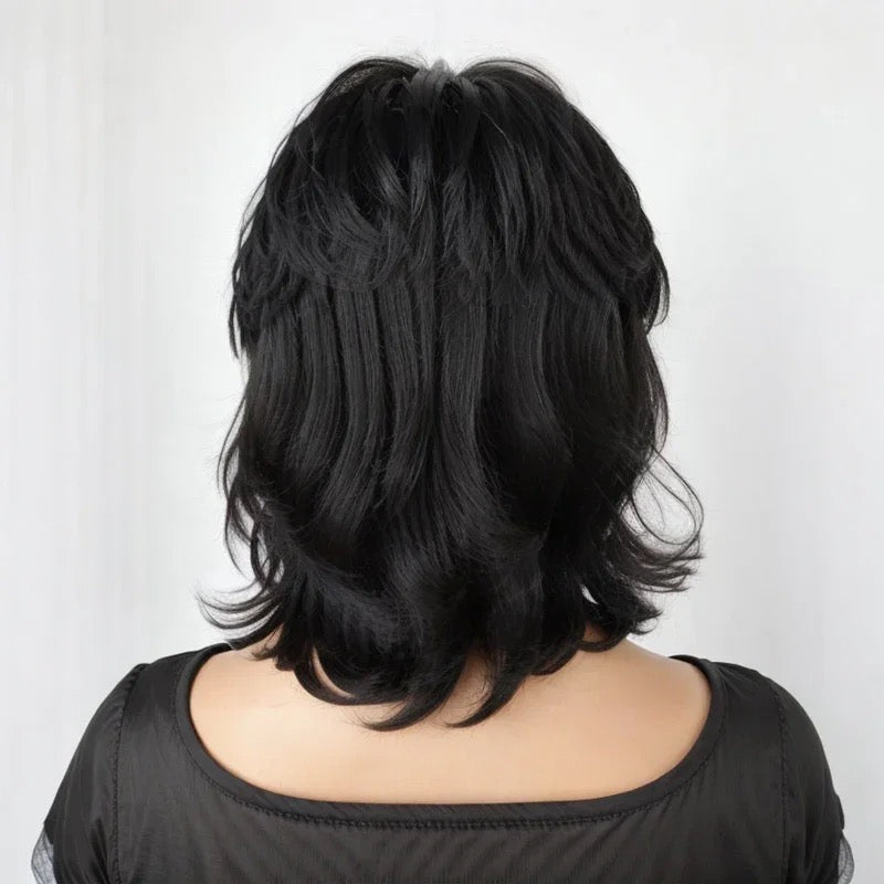 Full Machine Pixie Cut Wigs Human Hair Short Shaggy Layered Wig With Bangs