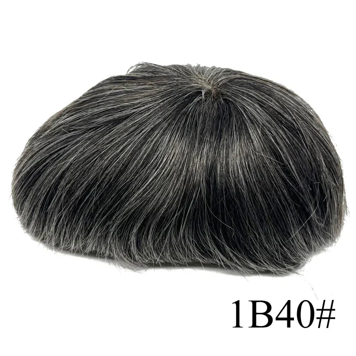Bleached Knots Breathable Full French Lace Natural Hair Line Hundred Percent Human Hair Prosthesis Men's Toupee