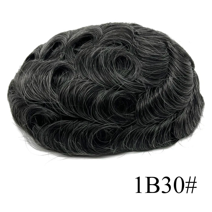 Bleached Knots Breathable Full French Lace Natural Hair Line Hundred Percent Human Hair Prosthesis Men's Toupee