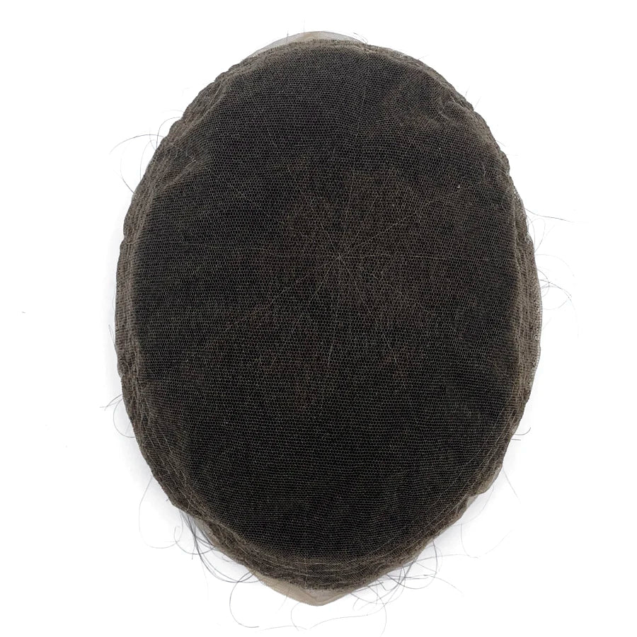 Bleached Knots Breathable Full French Lace Natural Hair Line Hundred Percent Human Hair Prosthesis Men's Toupee
