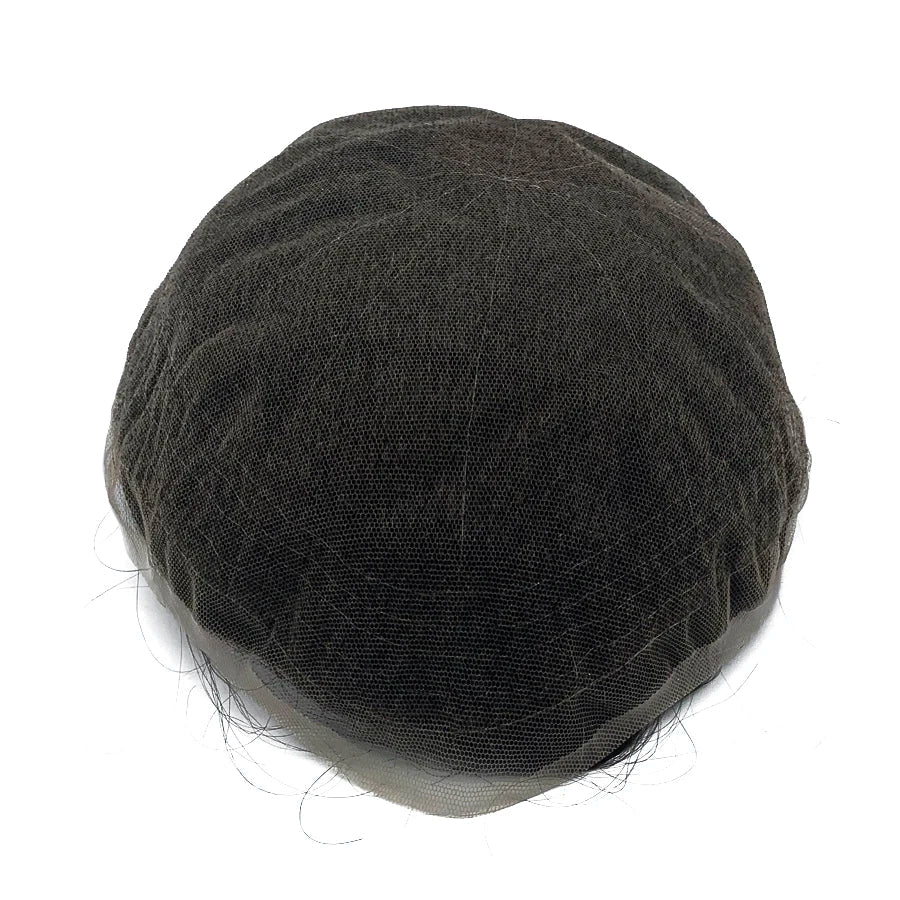 Bleached Knots Breathable Full French Lace Natural Hair Line Hundred Percent Human Hair Prosthesis Men's Toupee