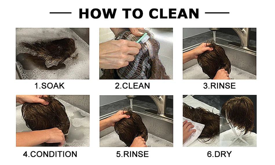 Bleached Knots Breathable Full French Lace Natural Hair Line Hundred Percent Human Hair Prosthesis Men's Toupee