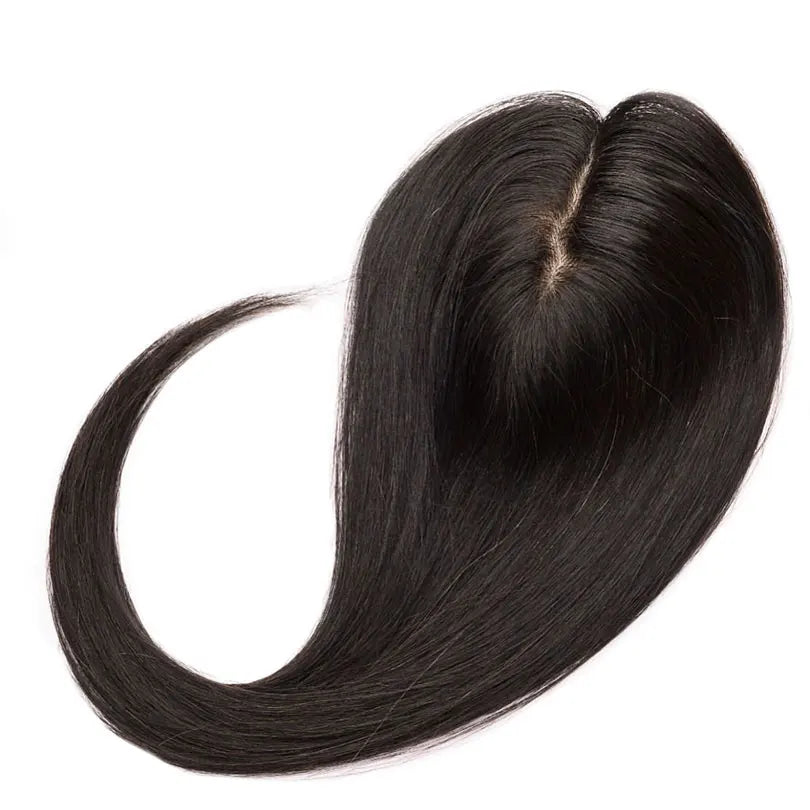 9x14cm Hand Tied Natural Scalp Top Base Silk Base Women Topper 3 Clips Virgin Straight European Human Hair Pieces For Women
