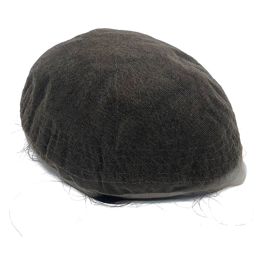 Bleached Knots Breathable Full French Lace Natural Hair Line Hundred Percent Human Hair Prosthesis Men's Toupee