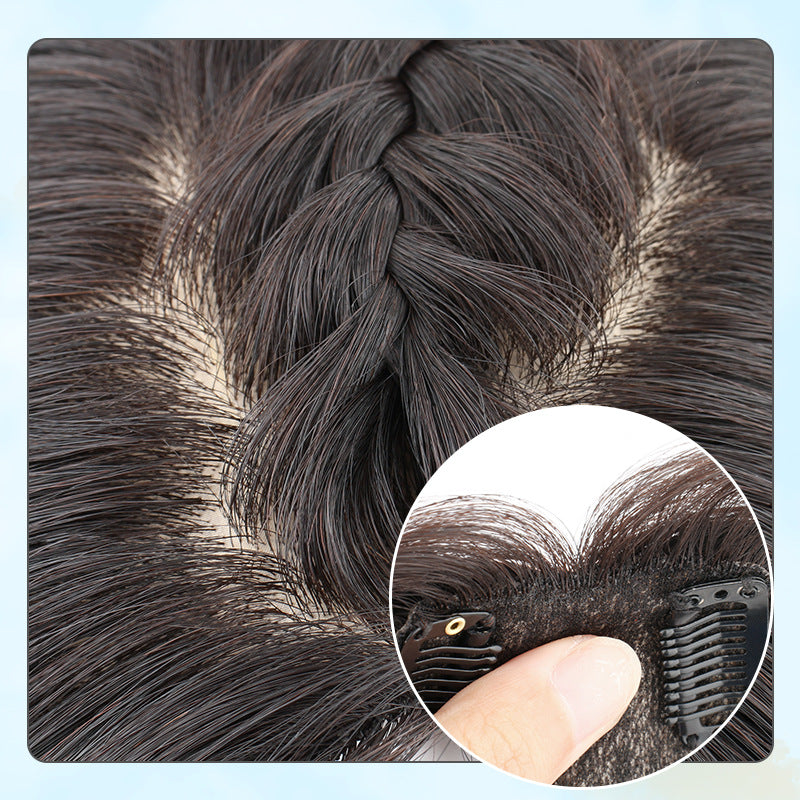 10x13cm Human hair top hairpiece invisible covering white hair replacement for women