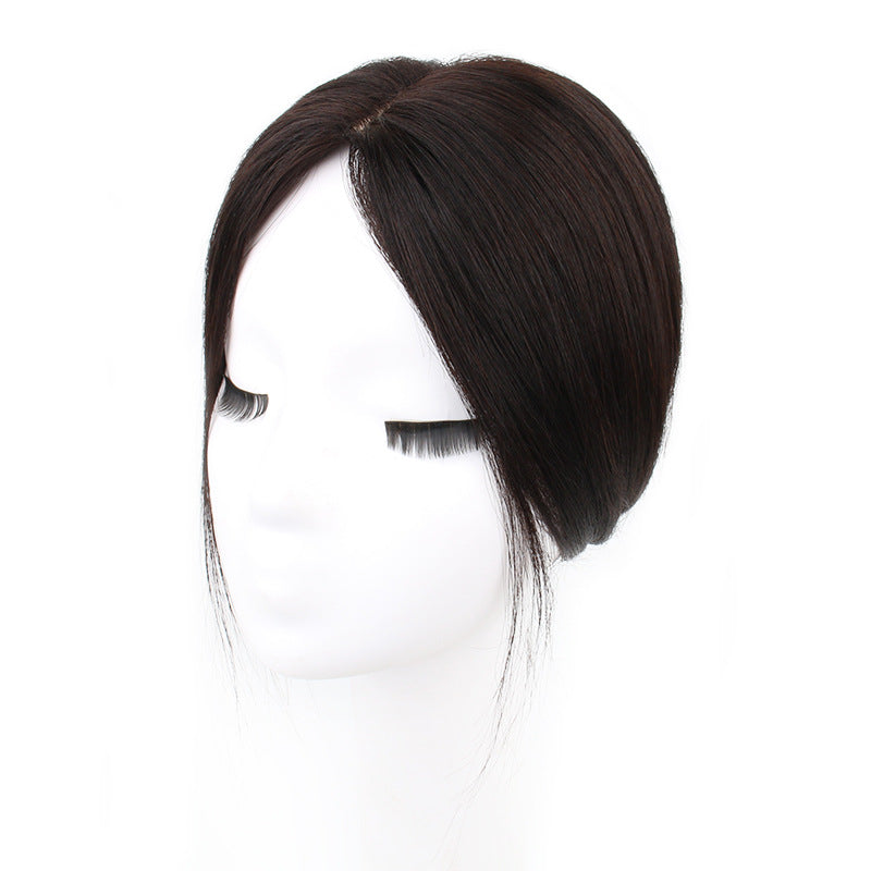 10x13cm Human hair top hairpiece invisible covering white hair replacement for women