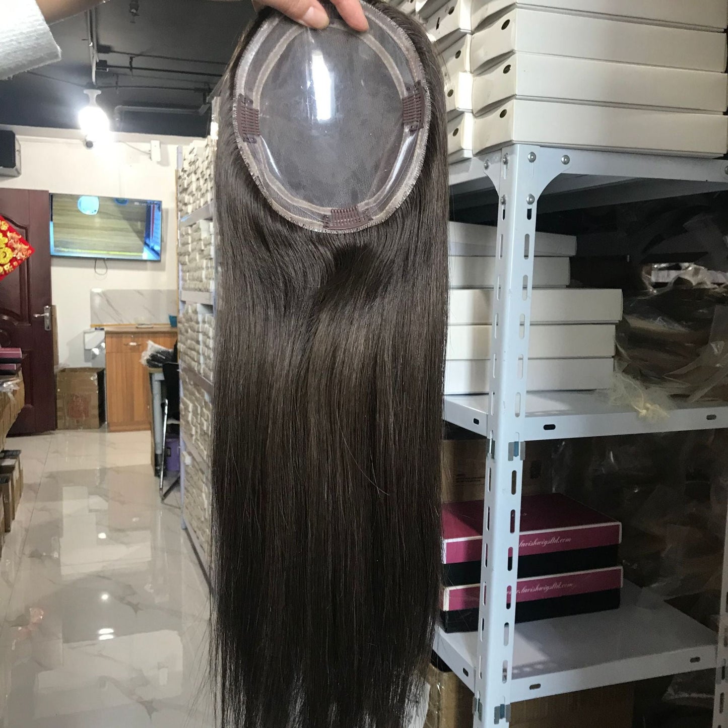16Inches Human Hair Breathable Mono With Clip Toupee Women Wig Hair Piece all hand woven
