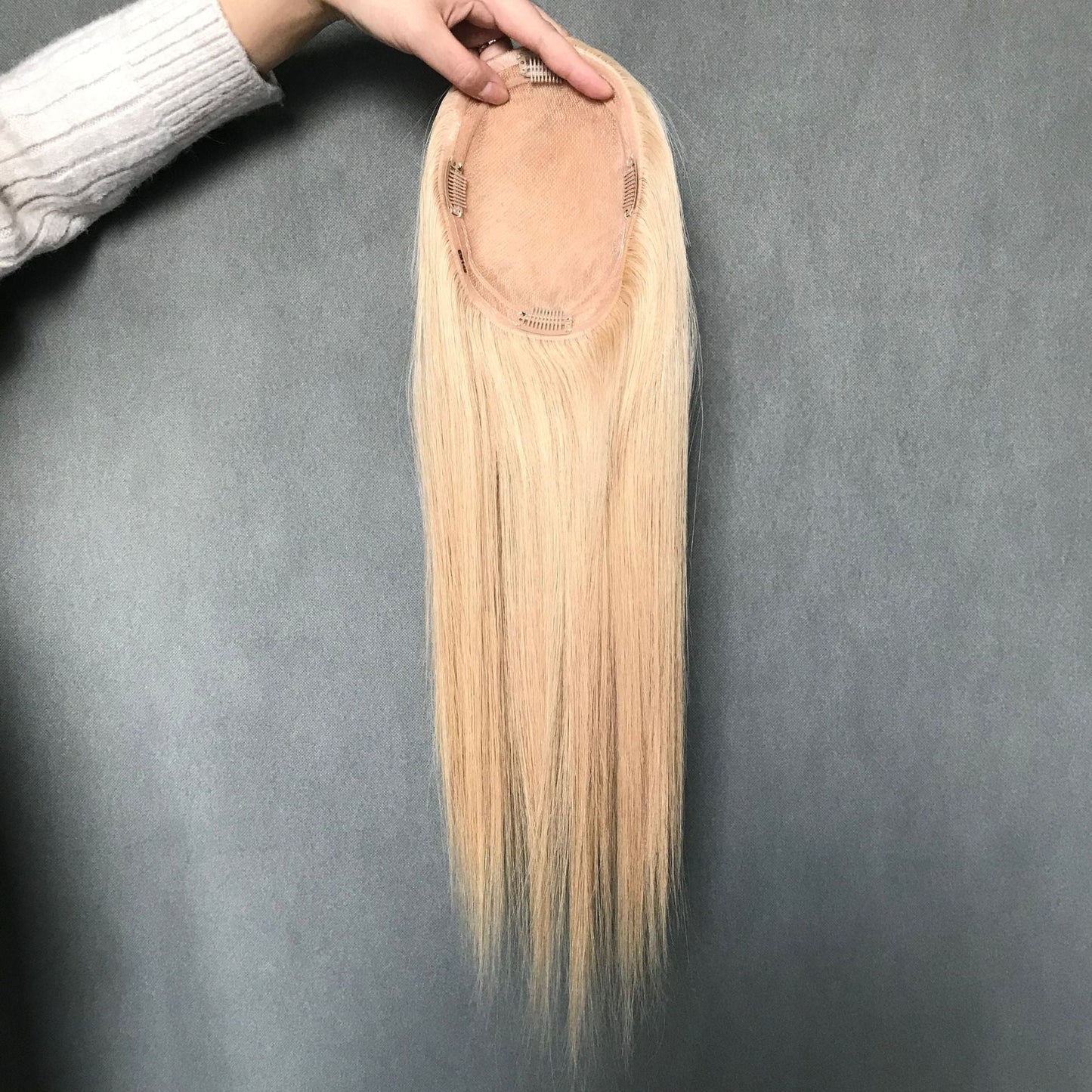 16Inches Human Hair Breathable Mono With Clip Toupee Women Wig Hair Piece all hand woven