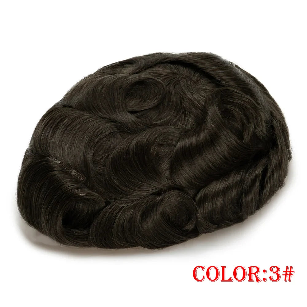 Q6 Lace Toupee Men Europe Human Hair Man Wig Male Wig Swiss Lace Front Wig With Pu Men Hair Replacement System Unit Natural Hair